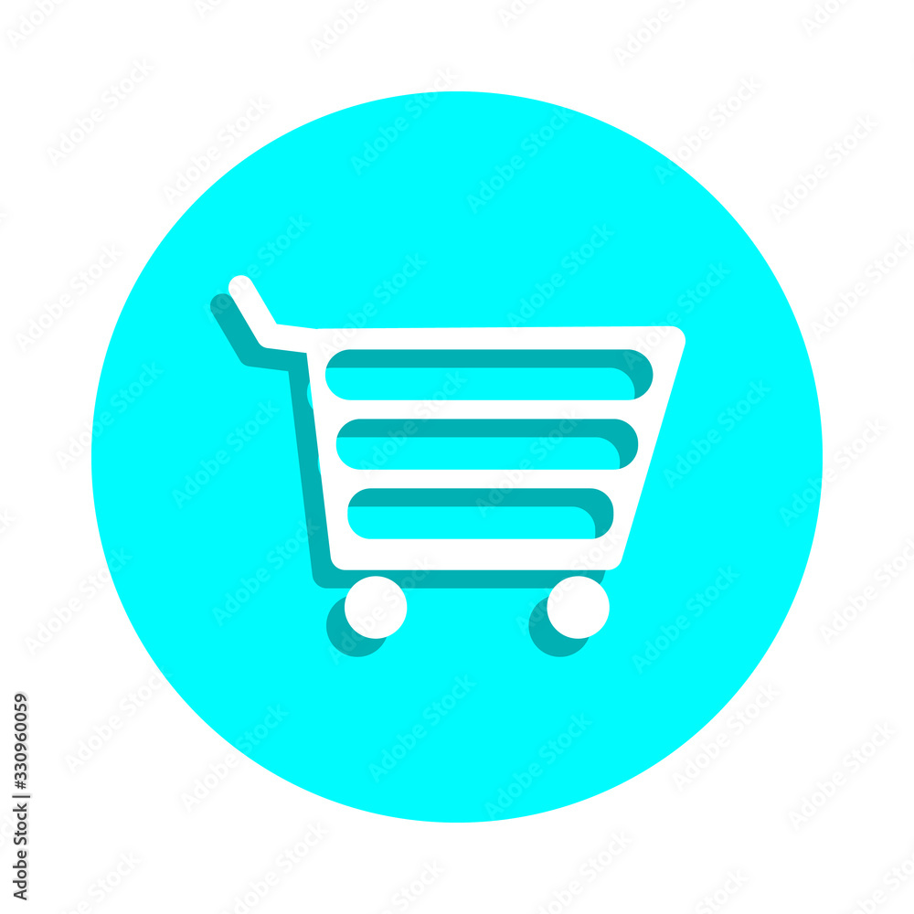 Poster shopping trolley badge icon. simple glyph, flat vector of web icons for ui and ux, website or mobile