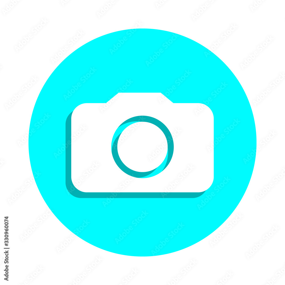 Poster camera badge icon. simple glyph, flat vector of web icons for ui and ux, website or mobile applicati