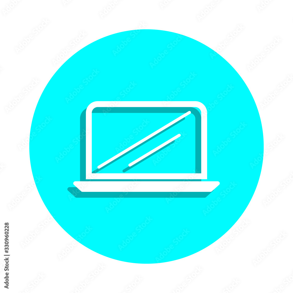 Aufkleber a laptop badge icon. simple glyph, flat vector of web icons for ui and ux, website or mobile applica