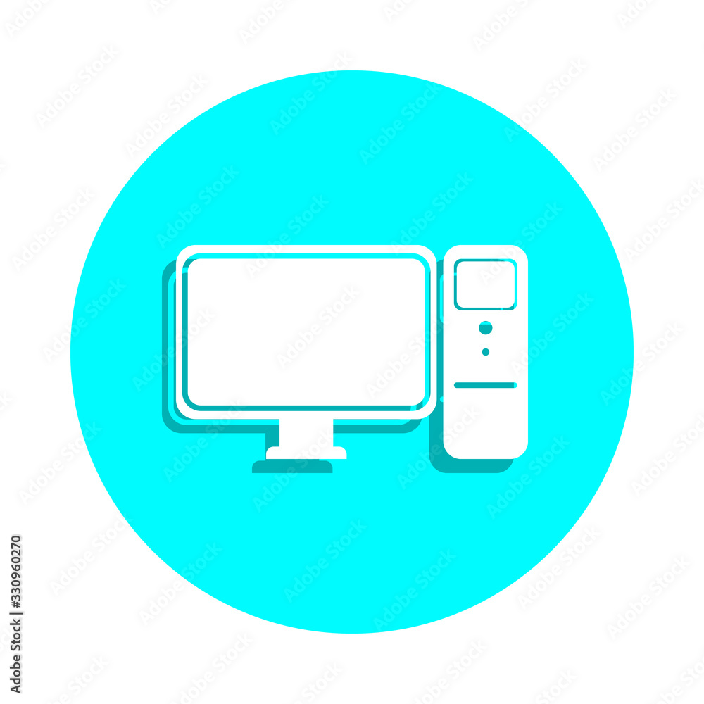 Poster personal computer badge icon. simple glyph, flat vector of web icons for ui and ux, website or mobil