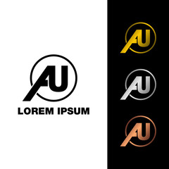 Letter AU simple logo icon design vector