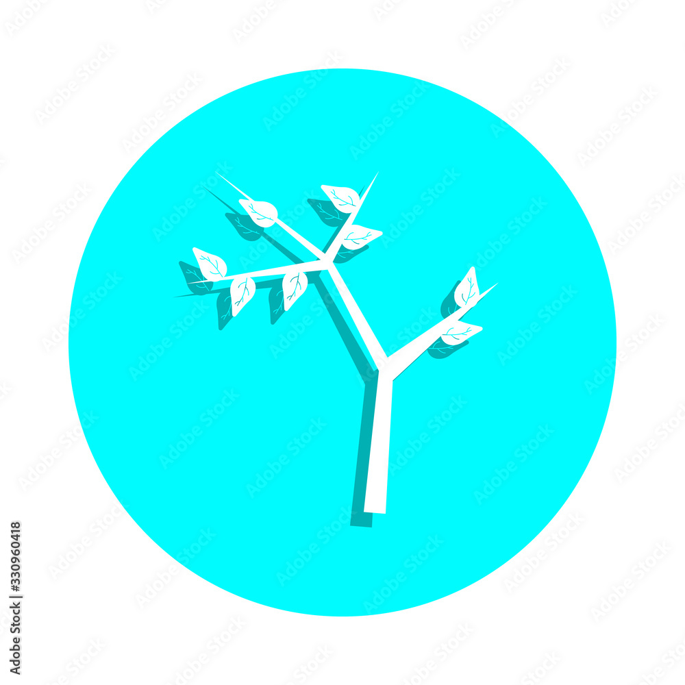 Poster tree with leaves badge icon. simple glyph, flat vector of web icons for ui and ux, website or mobile