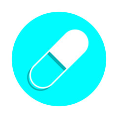 Pill badge icon. Simple glyph, flat vector of web icons for ui and ux, website or mobile application