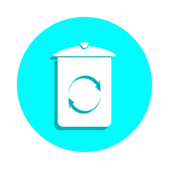 Trash box badge icon. Simple glyph, flat vector of web icons for ui and ux, website or mobile application