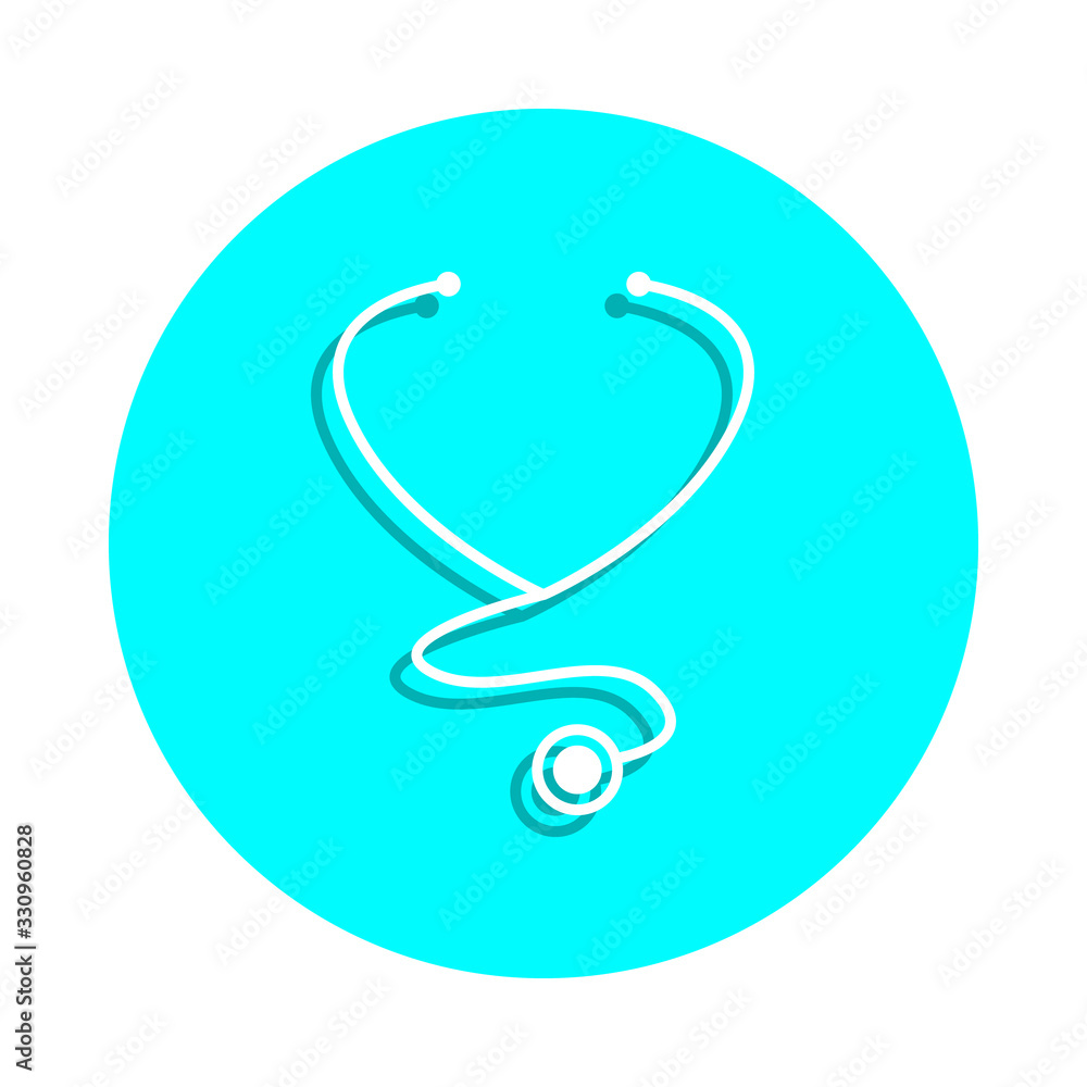 Poster stethoscope badge icon. simple glyph, flat vector of web icons for ui and ux, website or mobile appl