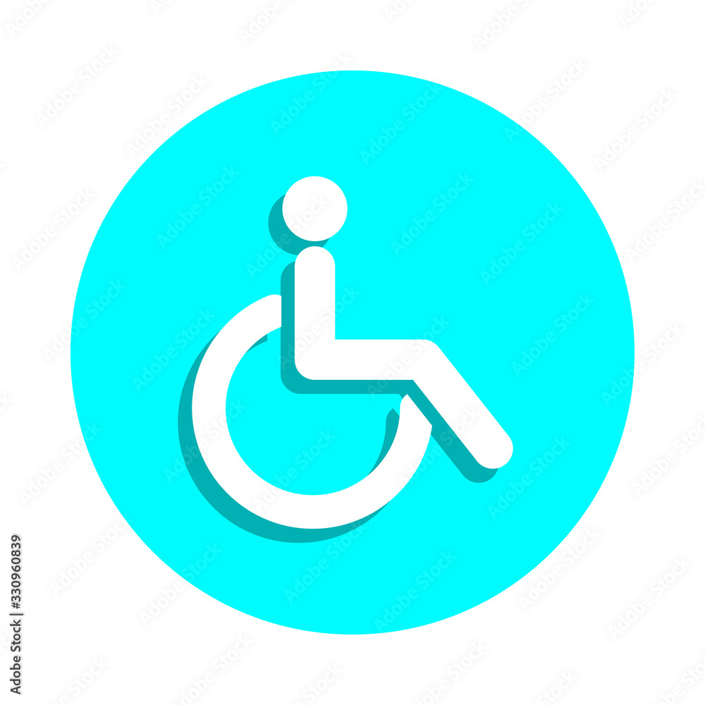 Poster badge of a disabled person badge icon. simple glyph, flat vector of web icons for ui and ux, website