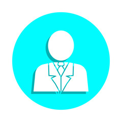 Business man badge icon. Simple glyph, flat vector of web icons for ui and ux, website or mobile application