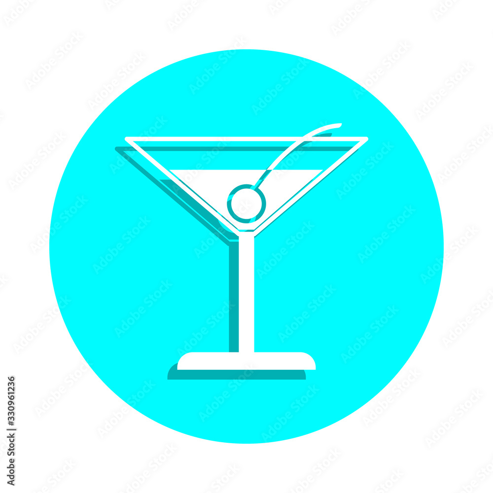 Poster cocktail badge icon. simple glyph, flat vector of web icons for ui and ux, website or mobile applica