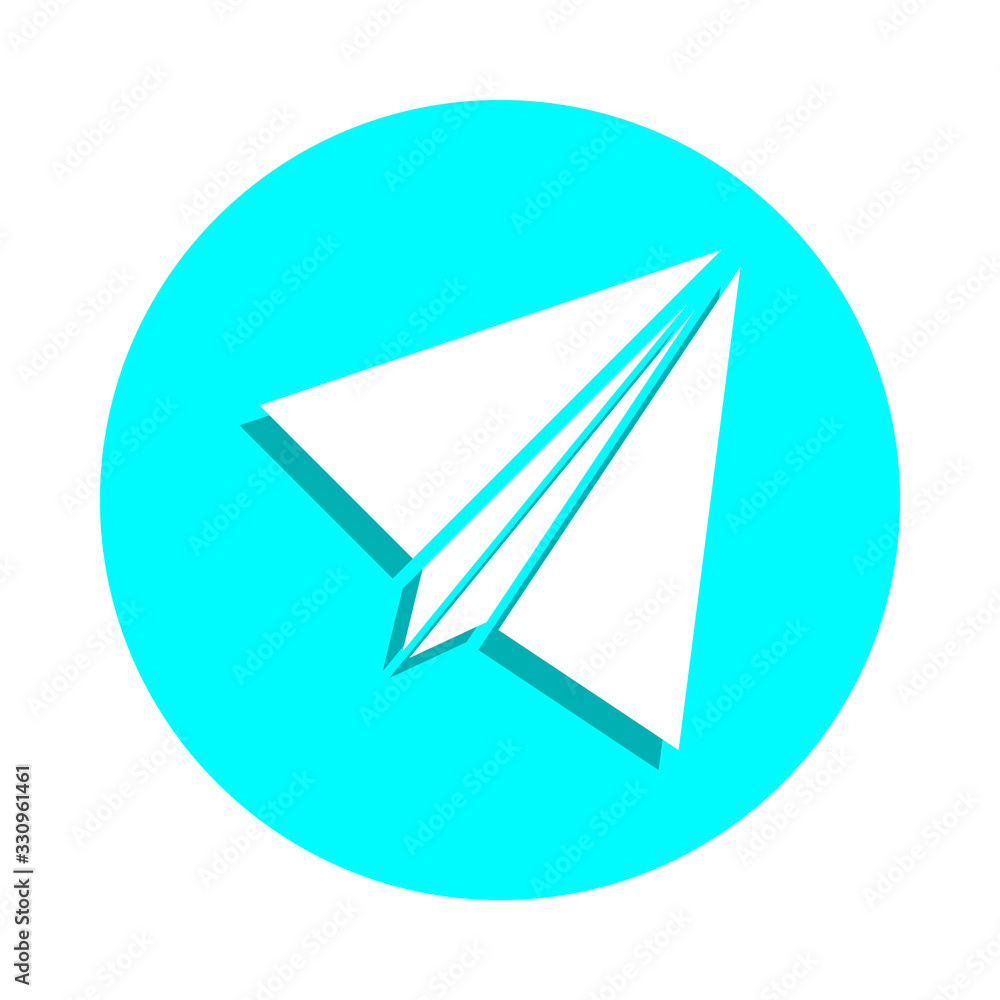 Poster paper airplane badge icon. simple glyph, flat vector of web icons for ui and ux, website or mobile a