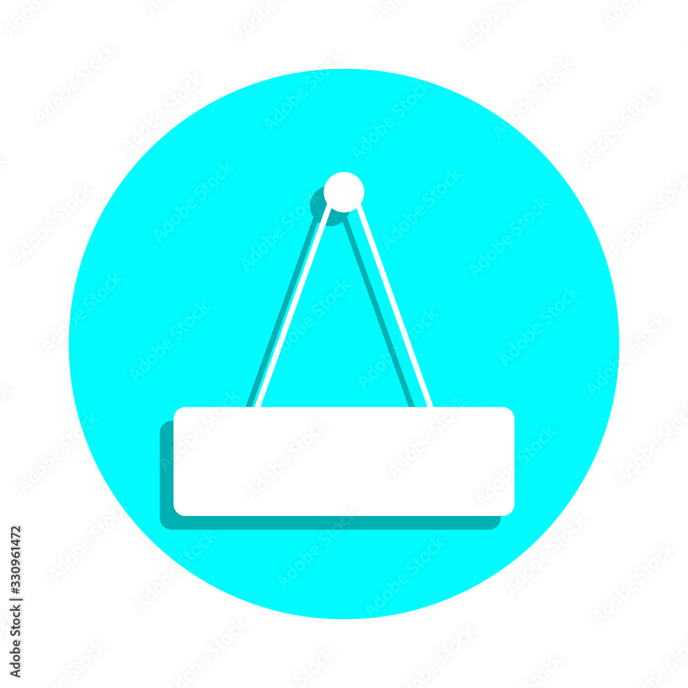 Poster signboard on the door badge icon. simple glyph, flat vector of web icons for ui and ux, website or m