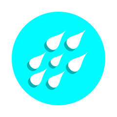 Raindrops badge icon. Simple glyph, flat vector of web icons for ui and ux, website or mobile application