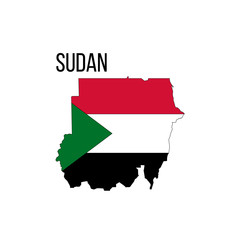 Sudan flag map. The flag of the country in the form of borders. Stock vector illustration isolated on white background.