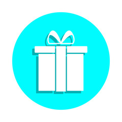 Gift box badge icon. Simple glyph, flat vector of web icons for ui and ux, website or mobile application