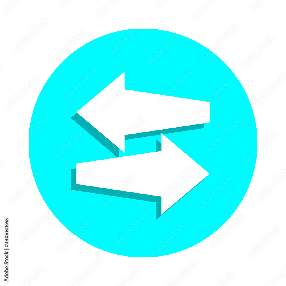 Poster arrows of two directions badge icon. simple glyph, flat vector of web icons for ui and ux, website o