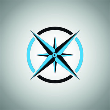 Compass logo design vector blue and black
