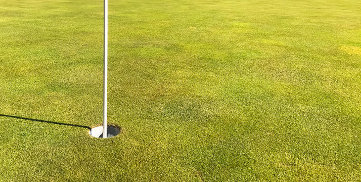 golf course for beginners in the village of Benahavis Andalucia Costa gel Sol, golf paradise with the largest number of golf courses in Spain, professional lawn and hole with number