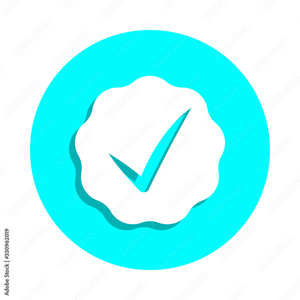 Poster sign checked badge icon. simple glyph, flat vector of web icons for ui and ux, website or mobile app