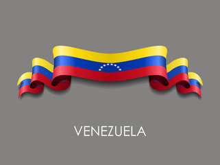 Venezuelan flag wavy ribbon background. Vector illustration.
