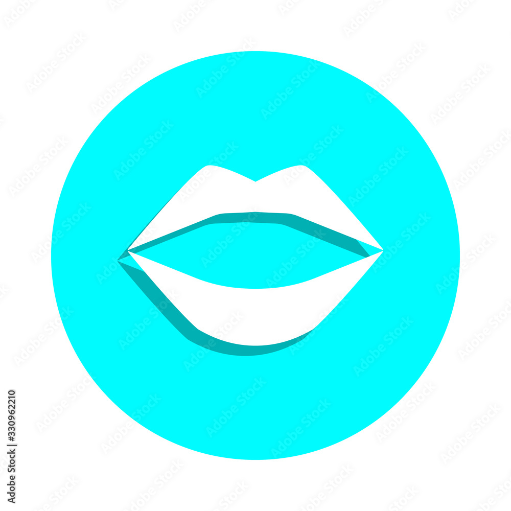 Poster lips badge icon. simple glyph, flat vector of web icons for ui and ux, website or mobile application