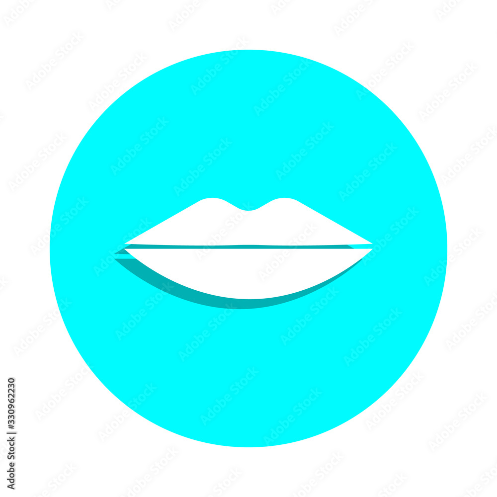Poster lips badge icon. simple glyph, flat vector of web icons for ui and ux, website or mobile application