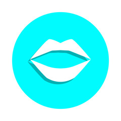 Lips badge icon. Simple glyph, flat vector of web icons for ui and ux, website or mobile application