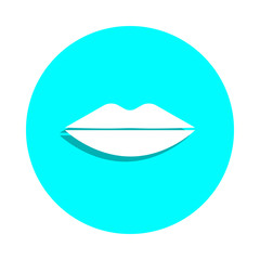 Lips badge icon. Simple glyph, flat vector of web icons for ui and ux, website or mobile application