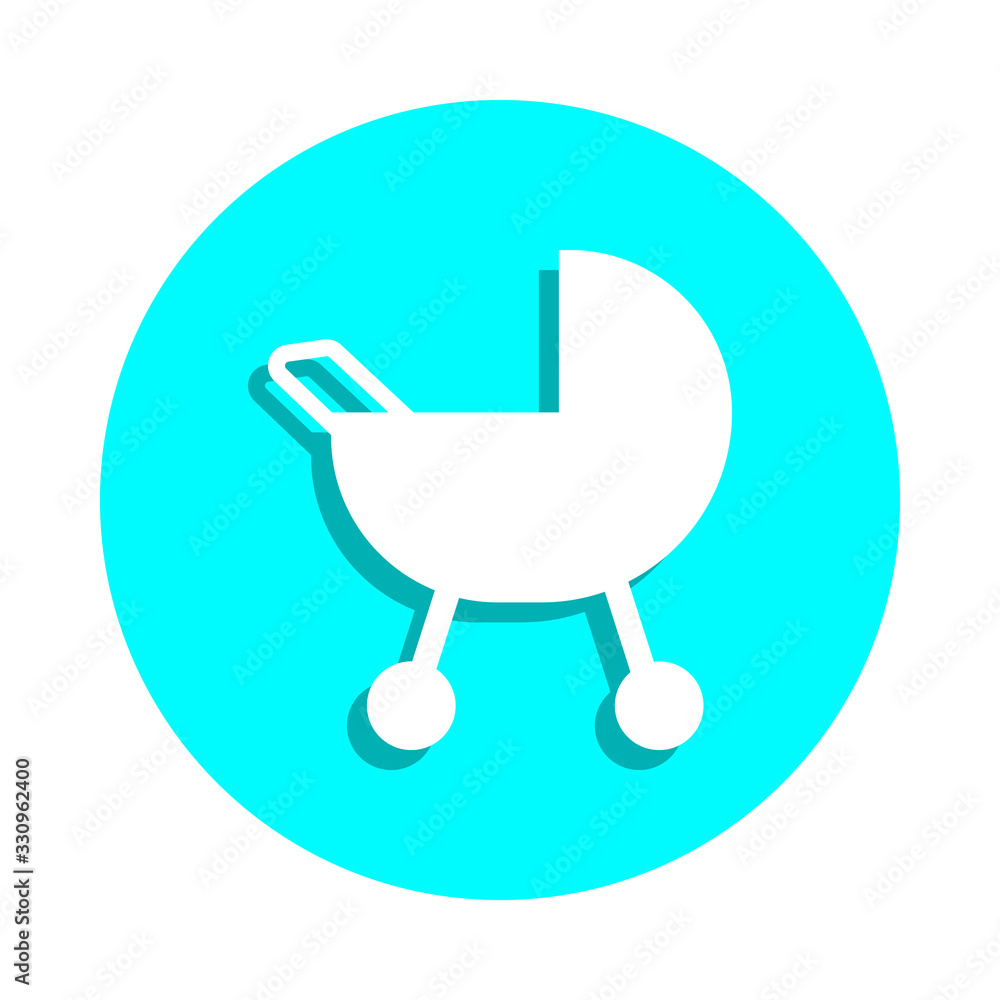 Poster stroller badge icon. simple glyph, flat vector of web icons for ui and ux, website or mobile applica