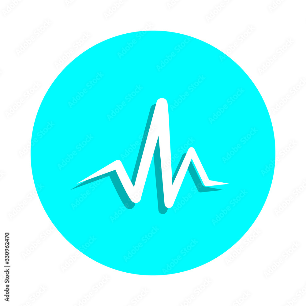 Poster cardiogram badge icon. simple glyph, flat vector of web icons for ui and ux, website or mobile appli