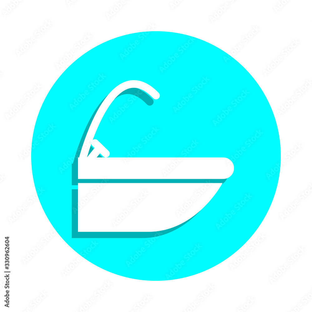 Poster washbasin badge icon. simple glyph, flat vector of web icons for ui and ux, website or mobile applic