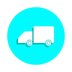 Postal machine badge icon. Simple glyph, flat vector of web icons for ui and ux, website or mobile application