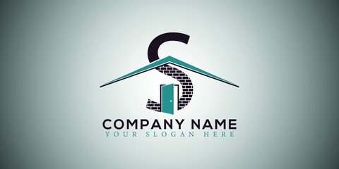 S real estate home construction letter logo design vector
