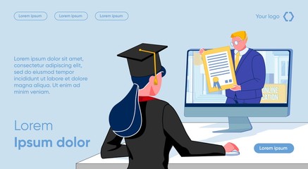 Girl Receives an Education Diploma from Teacher.