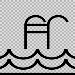 Swimming Pool Ladder Icon. Flat. Vector