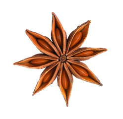  Whole Star Anise isolated on white background with clipping path.