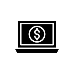 Online Money Vector Icon Glyph Style Illustration.