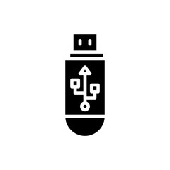 Usb Vector Icon Glyph Style Illustration.