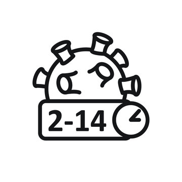 Coronavirus Incubation Period Line Icon. Covid-19 Virus Icon. Vector.