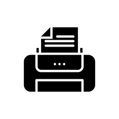 Printer Vector Icon Glyph Style Illustration.