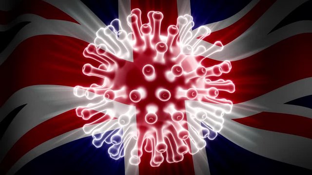 United Kingdom Coronavirus Covid19 Outbreak Risk Of Novel Epidemic Disease. British Pandemic Response Over Sickness And Contagion - 3d Animation