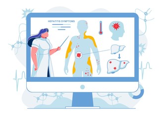 Doctor Explaining Hepatitis Symptoms Illustration