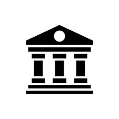 Bank Vector Icon Glyph Style Illustration.