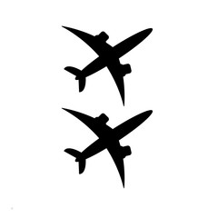 Fototapeta na wymiar Two planes fly in the sky