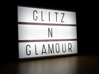 LED light box glitz and glamour message board