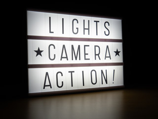 LED light box lights camera action sign