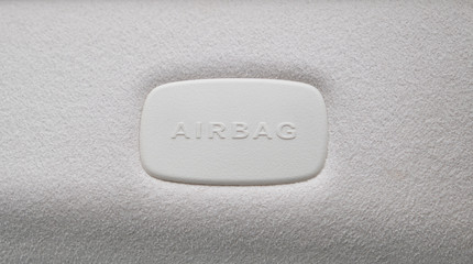 Inscription airbag in the car, background with the inscription