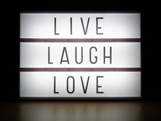 LED light box live laugh love message board