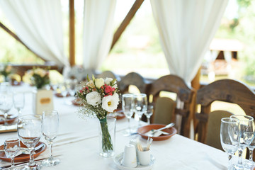 flower decoration at restaurant