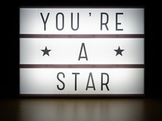 LED light box you're a star awards message