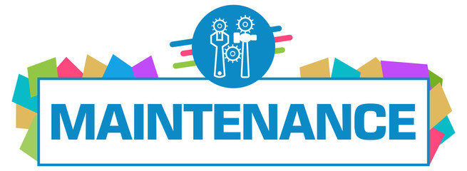 Maintenance Colorful Random Shapes Symbol Horizontal 