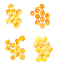 Honeycombs isolated on white background
